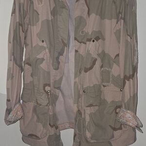 Anthropologie Pink and Cream Floral Jacket